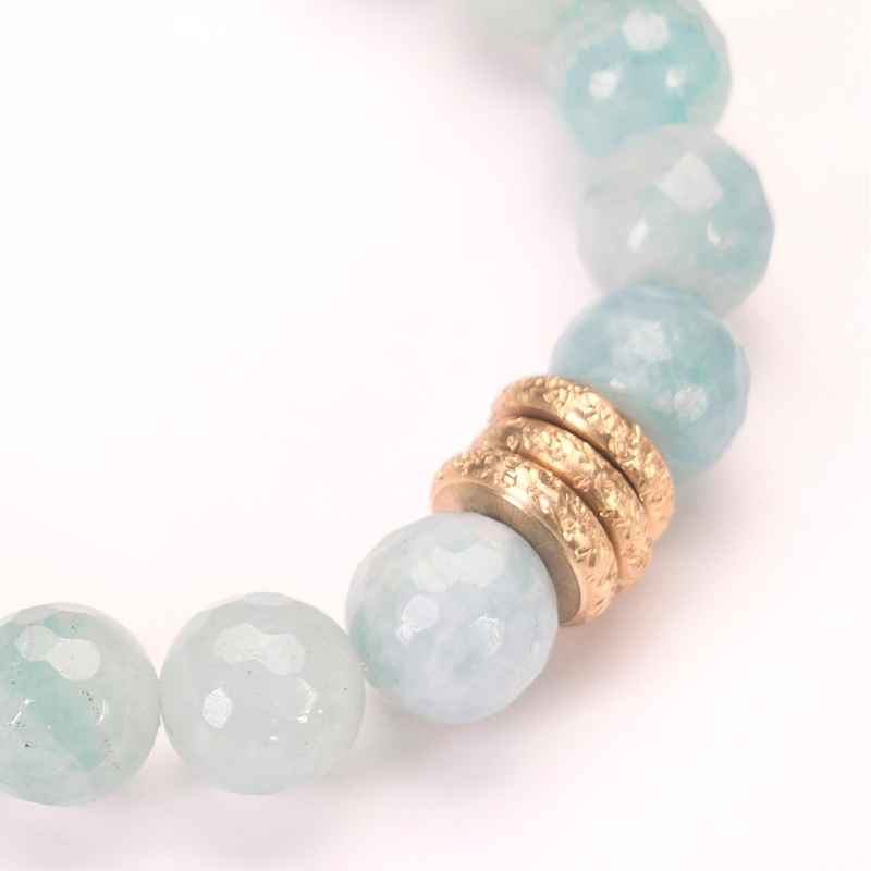 Semi-Precious Birthstone Bracelet with Rings (march)
